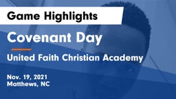 Covenant Day  vs United Faith Christian Academy  Game Highlights - Nov. 19, 2021