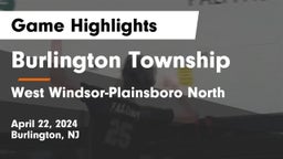 Burlington Township  vs West Windsor-Plainsboro North  Game Highlights - April 22, 2024
