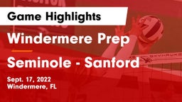 Windermere Prep  vs Seminole  - Sanford Game Highlights - Sept. 17, 2022