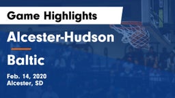 Alcester-Hudson  vs Baltic Game Highlights - Feb. 14, 2020