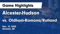 Alcester-Hudson  vs vs. Oldham-Ramona/Rutland Game Highlights - Dec. 15, 2020