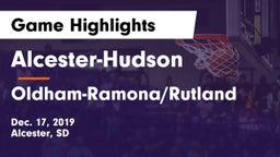 Alcester-Hudson  vs Oldham-Ramona/Rutland  Game Highlights - Dec. 17, 2019