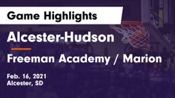 Alcester-Hudson  vs Freeman Academy / Marion Game Highlights - Feb. 16, 2021