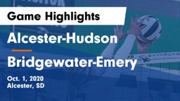 Alcester-Hudson  vs Bridgewater-Emery Game Highlights - Oct. 1, 2020