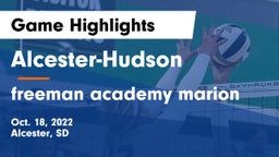 Alcester-Hudson  vs freeman academy marion Game Highlights - Oct. 18, 2022