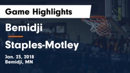Bemidji  vs Staples-Motley Game Highlights - Jan. 23, 2018