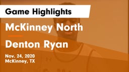 McKinney North  vs Denton Ryan  Game Highlights - Nov. 24, 2020