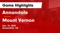 Annandale  vs Mount Vernon   Game Highlights - Jan. 13, 2023