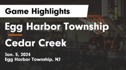 Egg Harbor Township  vs Cedar Creek  Game Highlights - Jan. 5, 2024