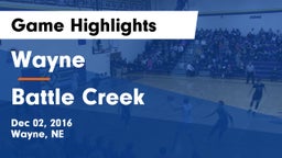 Wayne  vs Battle Creek  Game Highlights - Dec 02, 2016