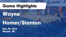 Wayne  vs Homer/Stanton Game Highlights - Nov 28, 2016