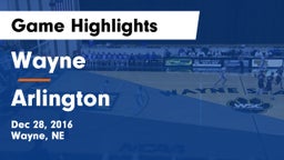Wayne  vs Arlington  Game Highlights - Dec 28, 2016