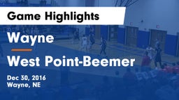 Wayne  vs West Point-Beemer  Game Highlights - Dec 30, 2016
