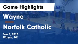 Wayne  vs Norfolk Catholic  Game Highlights - Jan 5, 2017