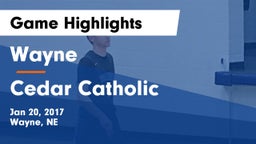 Wayne  vs Cedar Catholic  Game Highlights - Jan 20, 2017