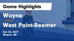 Wayne  vs West Point-Beemer  Game Highlights - Jan 26, 2017