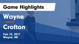 Wayne  vs Crofton  Game Highlights - Feb 13, 2017