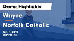 Wayne  vs Norfolk Catholic  Game Highlights - Jan. 4, 2018