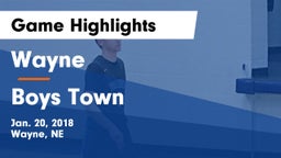 Wayne  vs Boys Town  Game Highlights - Jan. 20, 2018