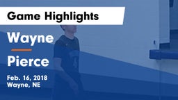 Wayne  vs Pierce  Game Highlights - Feb. 16, 2018