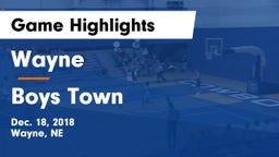 Wayne  vs Boys Town  Game Highlights - Dec. 18, 2018