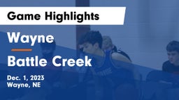 Wayne  vs Battle Creek  Game Highlights - Dec. 1, 2023