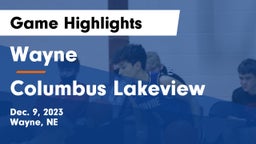 Wayne  vs Columbus Lakeview  Game Highlights - Dec. 9, 2023