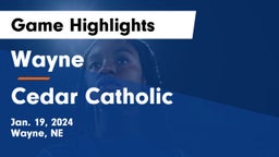 Wayne  vs Cedar Catholic  Game Highlights - Jan. 19, 2024