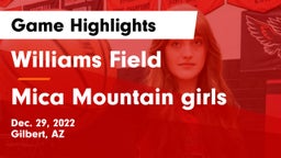 Williams Field  vs Mica Mountain  girls Game Highlights - Dec. 29, 2022
