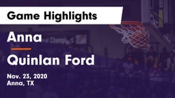 Anna  vs Quinlan Ford  Game Highlights - Nov. 23, 2020