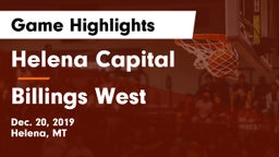 Helena Capital  vs Billings West  Game Highlights - Dec. 20, 2019