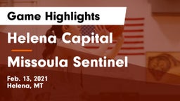 Helena Capital  vs Missoula Sentinel  Game Highlights - Feb. 13, 2021