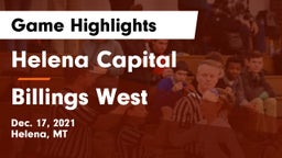 Helena Capital  vs Billings West  Game Highlights - Dec. 17, 2021