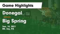 Donegal  vs Big Spring  Game Highlights - Jan. 14, 2021