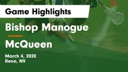 Bishop Manogue  vs McQueen  Game Highlights - March 4, 2020