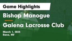 Bishop Manogue  vs Galena Lacrosse Club Game Highlights - March 1, 2024