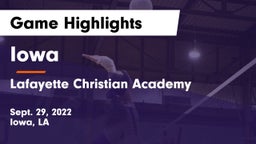 Iowa  vs Lafayette Christian Academy  Game Highlights - Sept. 29, 2022