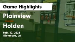 Plainview  vs Holden  Game Highlights - Feb. 12, 2022