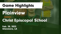 Plainview  vs Christ Episcopal School Game Highlights - Feb. 28, 2023