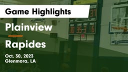 Plainview  vs Rapides Game Highlights - Oct. 30, 2023