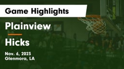 Plainview  vs Hicks  Game Highlights - Nov. 6, 2023