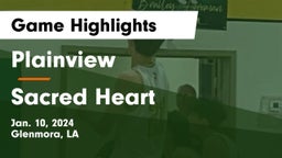 Plainview  vs Sacred Heart Game Highlights - Jan. 10, 2024