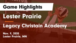 Lester Prairie  vs Legacy Christain Academy Game Highlights - Nov. 9, 2020