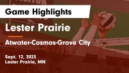 Lester Prairie  vs Atwater-Cosmos-Grove City  Game Highlights - Sept. 12, 2023