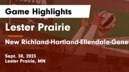 Lester Prairie  vs New Richland-Hartland-Ellendale-Geneva  Game Highlights - Sept. 30, 2023