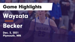 Wayzata  vs Becker  Game Highlights - Dec. 3, 2021