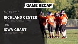 Recap: Richland Center  vs. Iowa-Grant  2016