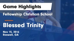 Fellowship Christian School vs Blessed Trinity  Game Highlights - Nov 15, 2016