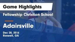 Fellowship Christian School vs Adairsville  Game Highlights - Dec 28, 2016