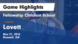 Fellowship Christian School vs Lovett  Game Highlights - Nov 21, 2016